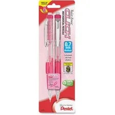 Pentel PEN PD277TBP2PBC — Pentel Twist Erase Pink Click Mechanical Pencils - #2 Lead - 0.7 mm Lead Diameter - Refillable - Pink Barrel - 2 / Pack