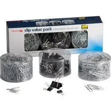 Officemate OIC 97300 — OIC Clip Value Pack - 13 Width - 10 Sheet Capacity - for Document, Paper - Smooth, Reusable, Storage Tub - 1Each - Black, Silver - Metal