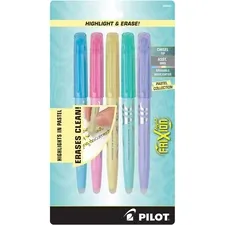 Pilot PIL 46543 — Pilot FriXion Light Pastel Erasable Highlighters - Chisel Marker Point Style - Yellow, Pink, Green, Purple, Blue - 5 / Pack