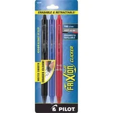 Pilot PIL 31467 — Pilot FriXion .7mm Clicker Erasable Gel Pens - Fine Pen Point - 0.7 mm Pen Point Size - Retractable - Assorted Gel-based Ink - Assorted Barrel - 3 / Pack