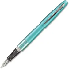 Pilot PIL 91436 — Pilot MR Retro Pop Fountain Pen - Fine Pen Point - Refillable - Black Gel-based Ink - Turquoise Barrel - 1 Each