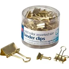 Officemate OIC 31022 — OIC Assorted Size Binder Clips - 30 / Pack - Gold - Metal