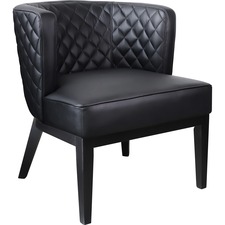 Norstar Office Products Inc BOP B529QBKBK - Boss Ava Accent Chair - Black Plush Seat - Black Back - Four
