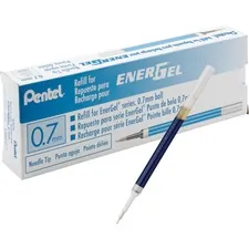 Pentel PEN LRN7CBX — Pentel EnerGel Retractable .7mm Liquid Pen Refills - 0.70 mm, Medium Point - Blue Ink - Smudge Proof, Smear Proof, Quick-drying Ink, Glob-free, Smooth Writing - 12 / Box