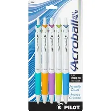 Pilot PIL 31861 — Pilot Acroball .7mm Retractable Pens - Fine Pen Point - 0.7 mm Pen Point Size - Refillable - Retractable - Black Advanced Ink Ink - White Barrel - Tungsten Carbide Tip - 5 / Pack