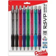 Pentel PEN BX480BP8M — Pentel R.S.V.P. Super RT Retractable Ballpoint Pen - 1 mm Pen Point Size - Retractable - Translucent Barrel - 8 / Pack