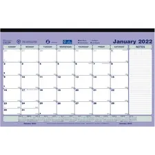 Dominion Blueline Inc RED C181700A — Brownline Magnetic Calendar - Monthly - 1 Year - January 2022 till December 2022 - 1 Month Single Page Layout - Twin Wire - Desk Pad - Multi - Chipboard, Paper - 10.9 Height x 17.8 Width - Non-refillable, Reinforced, Sturdy, Ruled Daily Block, Reference Calendar, Notes Area, Reminder Section, Magnetic, Tear-off, Top Bound, Schedule Section, ... - 1 Each