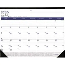 Dominion Blueline Inc RED C177227 — Blueline DuraGlobe Monthly Desk Pad - Julian Dates - Monthly - 1 Year - January 2022 till December 2022 - 1 Month Single Page Layout - 22 x 17 Sheet Size - Desk Pad - Chipboard, Paper - Reference Calendar, Non-refillable, Eco-friendly, Notepad, Reinforced - 1 Each