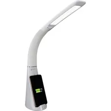 OttLite Technology OTT SCNQC00S — OttLite Purify LED Desk Lamp with Wireless Charging and Sanitizing - 12 Height - 5 Width - LED Bulb - USB Charging, Flexible Neck, Sanitizing, Qi Wireless Charging - Desk Mountable - White - for Furniture, Desk, Office, Home, Dorm