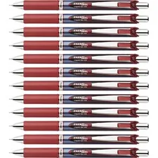Pentel PEN BLN77BBX — Pentel Needle Tip Liquid Gel Ink Pens - 0.7 mm Pen Point Size - Needle Pen Point Style - Refillable - Retractable - Red Liquid Gel Ink Ink - Stainless Steel Tip - 12 / Box