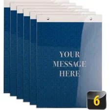 Officemate OIC 23060 — Officemate Vertical Sign Holder, 6PK - 1 / Each - 8.5 Width x 11 Height - 8.50 Holding Width x 11 Holding Height - Rectangular Shape - Easy to Use, Durable, Hanging Hole - Plastic - Clear