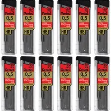 Pentel PEN C25HBBX — Pentel Super Hi-Polymer Leads - 0.5 mmFine Point - HB - Black - 360 / Box