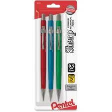 Pentel PEN P205MBP3M1 — Pentel Sharp Premium Mechanical Pencils - HB Lead - 5 mm Lead Diameter - Refillable - Black Lead - Assorted Barrel - 3 / Pack