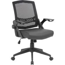 Norstar Office Products Inc BOP B6223BK — Boss Mesh Flip Arm Task Chair - Black Seat - Black Back - Black Frame - 5-star Base - 1 Each