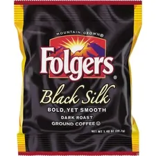 J.M. SMUCKER CO. FOL 00019 — Folgers® Black Silk Ground Coffee Fraction Pack Ground - Regular - Black Silk - Dark/Bold/Smooth - 1.4 oz - 42 / Carton