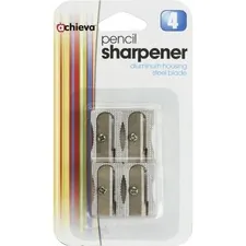 Officemate OIC 30218 — OIC Metallic All-metal Cutter Pencil Shrpnr - Handheld - Metal, Aluminum - Metallic Silver - 4 / Pack