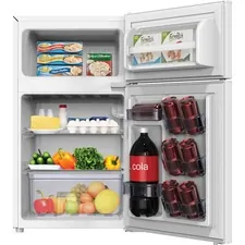Avanti AVA RA31B0W — Avanti RA31B0W 3.1 Cubic Foot 2-door Compact Refrigerator - 3.10 ft? - Auto-defrost - Reversible - 2.10 ft? Net Refrigerator Capacity - 1 ft? Net Freezer Capacity - 120 V AC - 320 kWh per Year - White - Freestanding