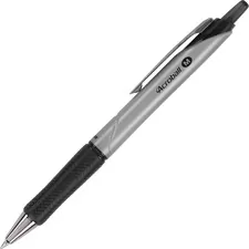 Pilot PIL 31910 — Pilot Acroball Pro Hybrid Ink Ballpoint Pen - Medium Pen Point - 1 mm Pen Point Size - Refillable - Retractable - Black Advanced Ink Ink - Silver Barrel - Tungsten Carbide Tip - 12 / Dozen