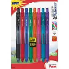 Pentel PEN BL107CRBP8M — Pentel EnerGel-X Retractable Gel Pens - Medium Pen Point - 0.7 mm Pen Point Size - Refillable - Retractable - Assorted Gel-based Ink - Assorted Barrel - Metal Tip - 8 / Pack
