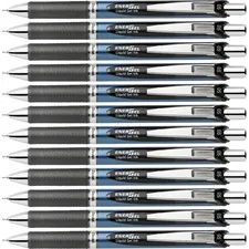 Pentel PEN BLN75ABX — Pentel Needle Tip Liquid Gel Ink Pens - Refillable - Retractable - Black Liquid Gel Ink Ink - Stainless Steel Tip - 12 / Box