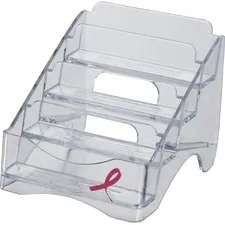 Officemate OIC 08930 — OIC 4-tier BCA Business Card Holder - 4 x 3.8 x 4 x - Plastic - 1 Each - Clear
