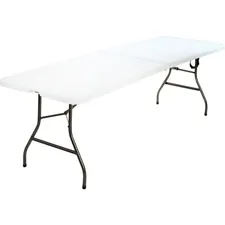 Dorel Industries Inc CSC 14778WSL1X — Cosco Fold-in-Half Blow Molded Table - Rectangle Top - Four Leg Base - 4 Legs - 30 Table Top Width x 96 Table Top Depth - 29.25 Height - White