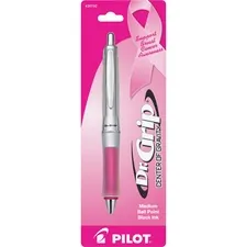 Pilot PIL 36192 — Pilot Dr. Grip Center of Gravity Pink BCA Pen - Medium Pen Point - 1 mm Pen Point Size - Refillable - Retractable - Black - Pink Barrel - 1 Each