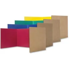 Flipside Products FLP 60045 — Flipside Color Tri-fold Study Carrel - 48 Width x 12 Height48 Length - Corrugated - Red, Blue, Green, Yellow - 24 / Pack