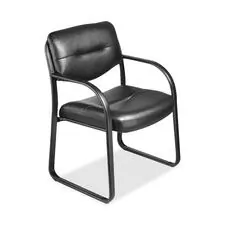 Norstar Office Products Inc BOP VSBO9529 - Boss Guest Chair - Black LeatherPlus Seat - Black Steel Fram
