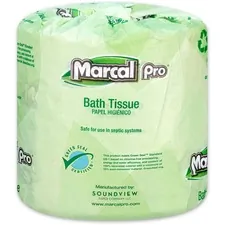 Marcal Manufacturing LLC MRC 5001 - Marcal Pro 100% Recycled Bathroom Tissue - 2 Ply - 4 x 4 - 5