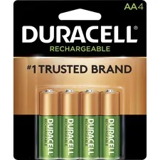 Duracell DUR NLAA4BCDCT — Duracell StayCharged AA Rechargeable Batteries - For General Purpose, Gaming Controller, Flashlight, Monitoring Device - Battery Rechargeable - AA - 96 / Carton