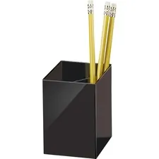 Officemate OIC 93681 — OIC 3-Compartment Pencil Cup - 4 x 2.9 x 2.9 x - 1 Each - Black