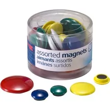 Officemate OIC 92500 — OIC Round Handy Magnets - Red, Yellow, White, Blue, Green - Magnet - 30 / Pack