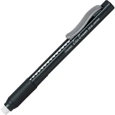 Pentel PEN ZE22A — Pentel Rubber Grip Clic Eraser - Black - Black - Pen - Refillable - 1 Each - Retractable, Latex-free Grip, Ghost Resistant, Pocket Clip