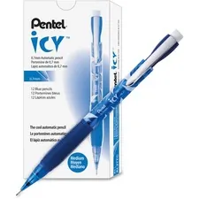 Pentel PEN AL27TC — Pentel Icy Mechanical Pencil - #2 Lead - 0.7 mm Lead Diameter - Refillable - Blue Barrel - 12 / Dozen
