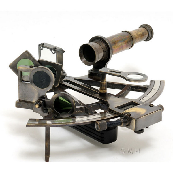 Old Modern Handicrafts Inc omh ND015 - Fully Functional Nautical Sextant in Leather Case (Small)