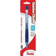 Pentel PEN PD347TC — Pentel Quicker Clicker Automatic Pencils - #2 Lead - 0.7 mm Lead Diameter - Refillable - Transparent Blue Barrel - 1 Each