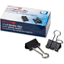 Officemate OIC 99020 — OIC Binder Clips - Small - 0.8 Width - 0.37 Size Capacity - 12 / Box - Black