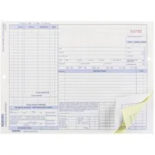 Dominion Blueline Inc RED 4P487 — Rediform 3-part Auto Repair Order Forms - 3 PartCarbonless Copy - 11 x 8.50 Sheet Size - Assorted Sheet(s) - Blue Print Color - 50 / Pack
