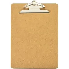 Officemate OIC 83100 — OIC Hardboard Clipboards - 1 Clip Capacity - 9 x 12 1/2 - Clamp - Hardboard - Brown - 1 Each