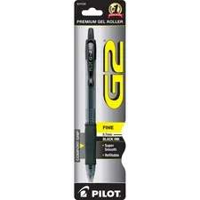 Pilot PIL 31026 — Pilot G2 Retractable Gel Ink Rollerball Pens - Fine Pen Point - 0.7 mm Pen Point Size - Refillable - Retractable - Black Gel-based Ink - Translucent Barrel - 1 Each