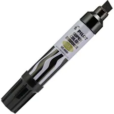 Pilot PIL 43100 — Pilot Jumbo Chisel Felt Tip Permanent Markers - Chisel Marker Point Style - Refillable - Black - White, Black Barrel - 1 Each