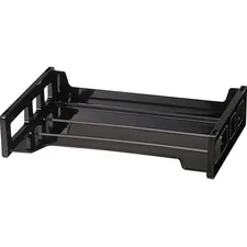 Officemate OIC 21002 — OIC Black Side-Loading Desk Trays - 2.8 Height x 13.2 Width x 9 Depth - Desktop - Stackable, Durable, Non-stick, Portable, Carrying Handle - 1 Each