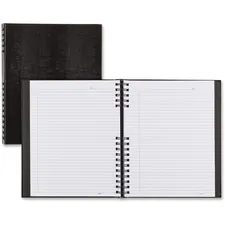 Dominion Blueline Inc RED A10150BLK — Rediform NotePro Twin - wire Composition Notebook - Letter - 150 Sheets - Twin Wirebound - 8 1/2 x 11 - White Paper - Black Cover Lizard - Micro Perforated, Self-adhesive, Pocket, Index Sheet, Acid-free, Hard Cover, Archival, Tab, Durable Cover - Recycled - 1 Each