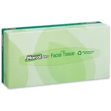 Marcal Manufacturing LLC MRC 2930CT - Marcal Pro 100% Recycled Facial Tissue - 2 Ply - White - Sof