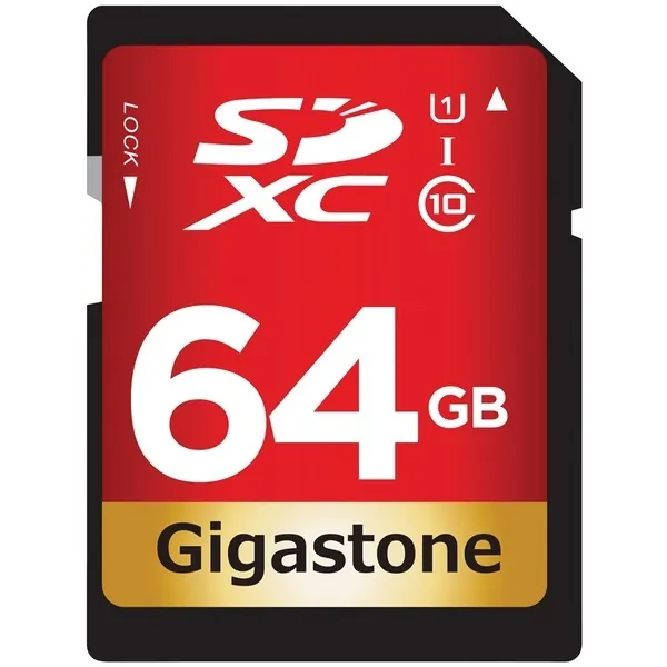 GIGASTONE GS-SDXC80U1-64GB-R — Gigastone GS-SDXC80U1-64GB-R Prime Series SDXC Card (64GB)