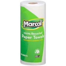 Marcal Manufacturing LLC MRC 6709 — Marcal 100% Recycled, Paper Towels - 2 Ply - 11 x 9 - 60 Sheets/Roll - White - Absorbent - 15 / Carton
