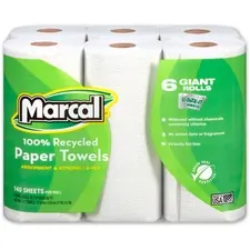 Marcal Manufacturing LLC MRC 6181CT - Marcal 100% Recycled, Giant Roll Paper Towels - 2 Ply - 140 