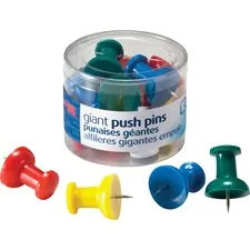 Officemate OIC 92902 — OIC Giant Push Pins - 1.5 Length - 12 / Pack - Assorted