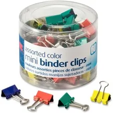 Officemate OIC 31024 — OIC Metal Mini Binder Clips - Mini - 0.25 Size Capacity - 60 / Pack - Assorted - Metal